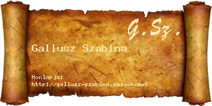 Gallusz Szabina névjegykártya